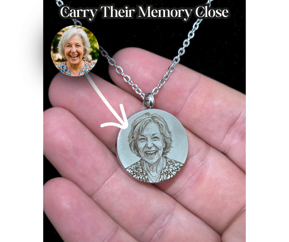 Custom Photo Engraved Memorial Necklace