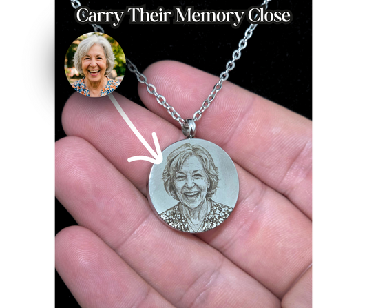 Custom Photo Engraved Memorial Necklace